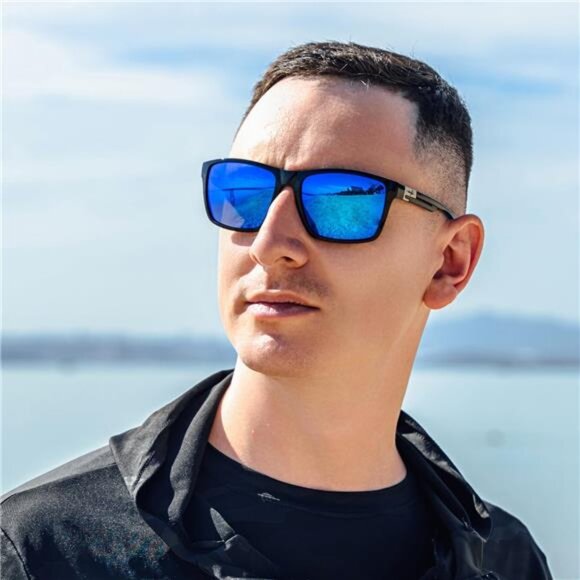 Fishing Polarized Sunglasses for Men Driving Running Golf Sports Glasses Square - Picture 5 of 7